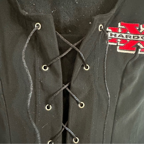 XXX Hardcore Biker Corset Top. Black. Size: Large. - Picture 3 of 7